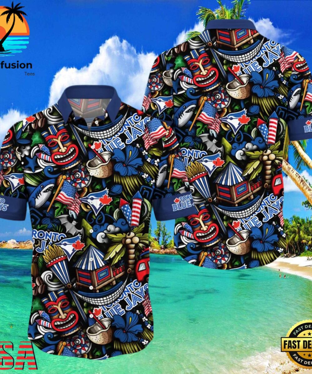 MLB Toronto Blue Jays Flower Aloha Hawaiian Shirt