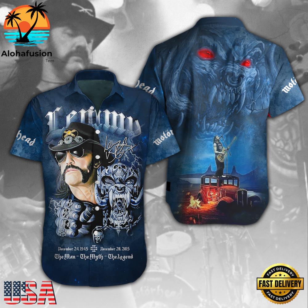 Motörhead Band x Lemmy Kilmister Short Sleeve Dress Shirt For Man And Women