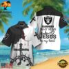 NFL Las Vegas Raiders In My Veins Jesus Im My Heart Hawaiian Shirt