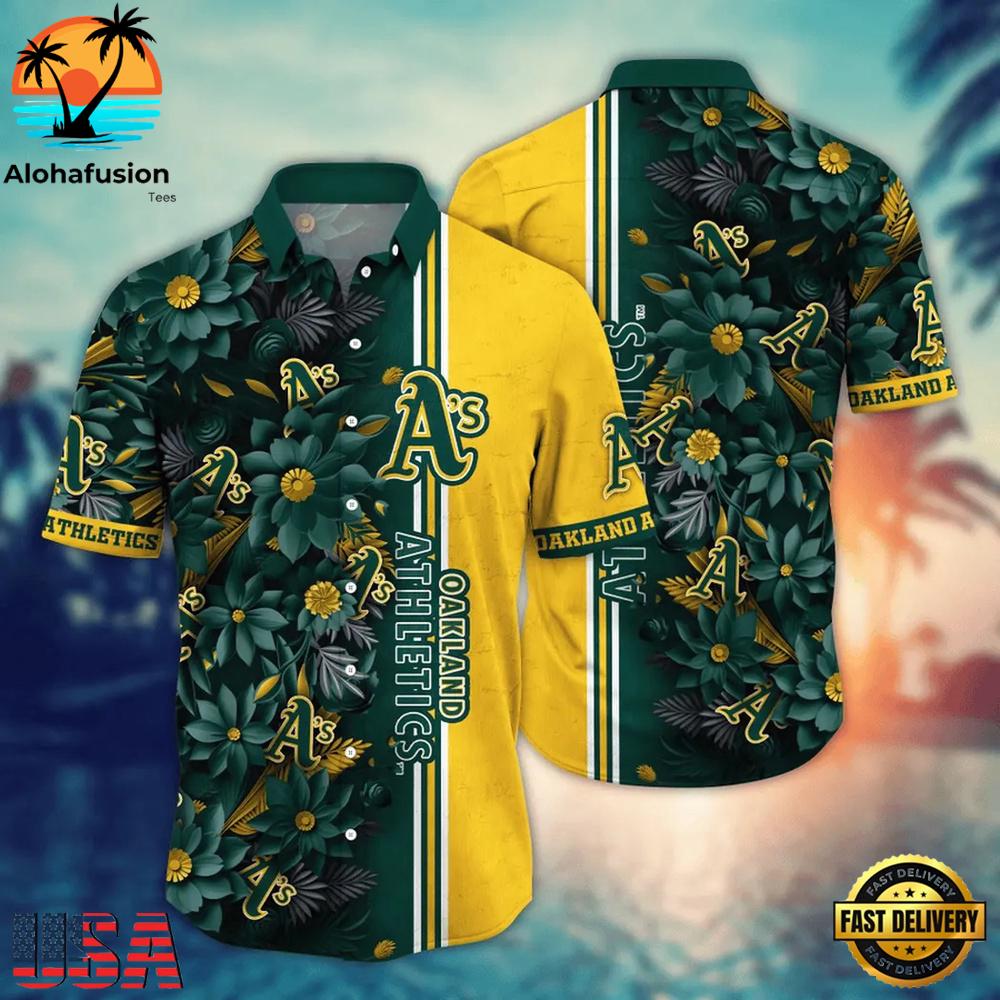 Oakland Athletics Golden Split Summer Hawaiian Shirt