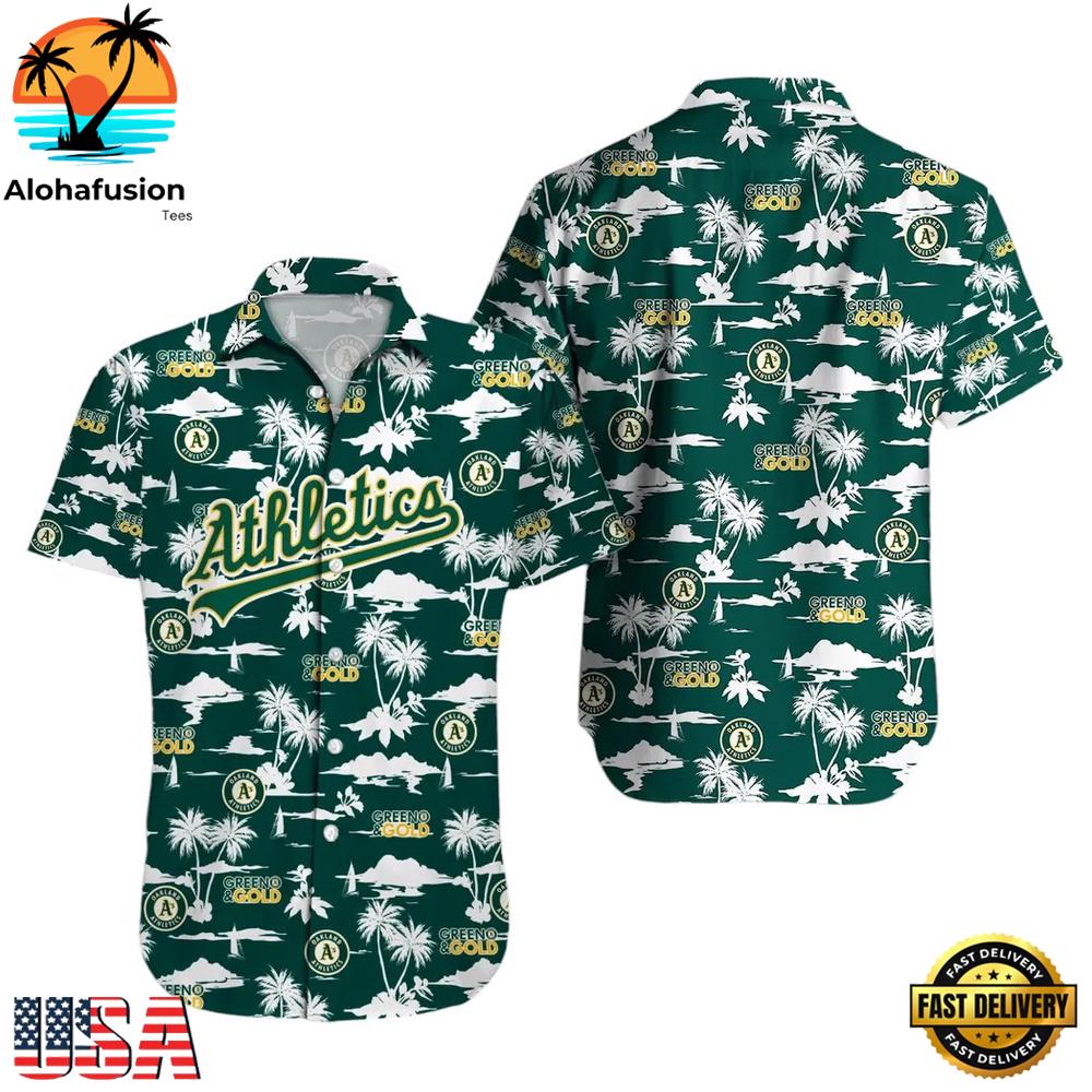Oakland Athletics Green & Gold Island Summer Hawaiian Shirt
