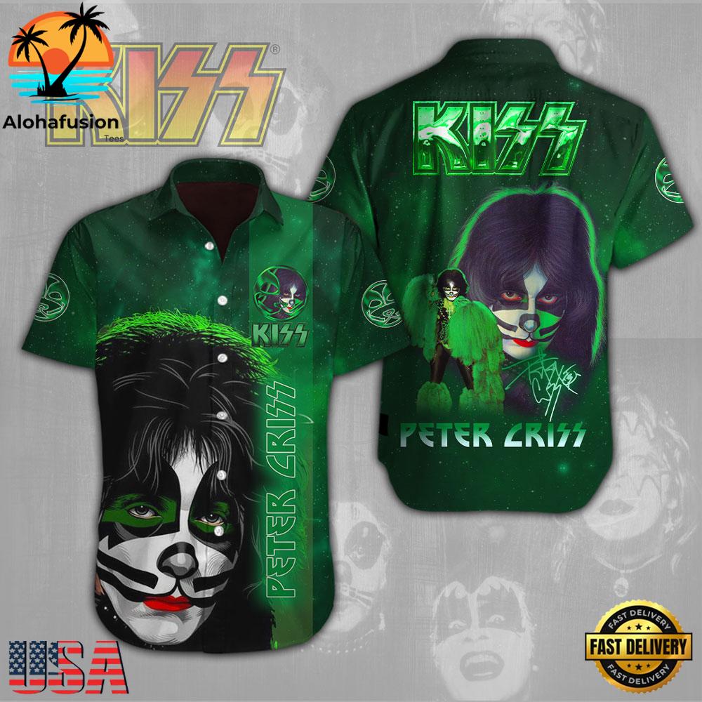 Peter Criss x Kiss Band Short Sleeve Dress Shirt For Man And Women