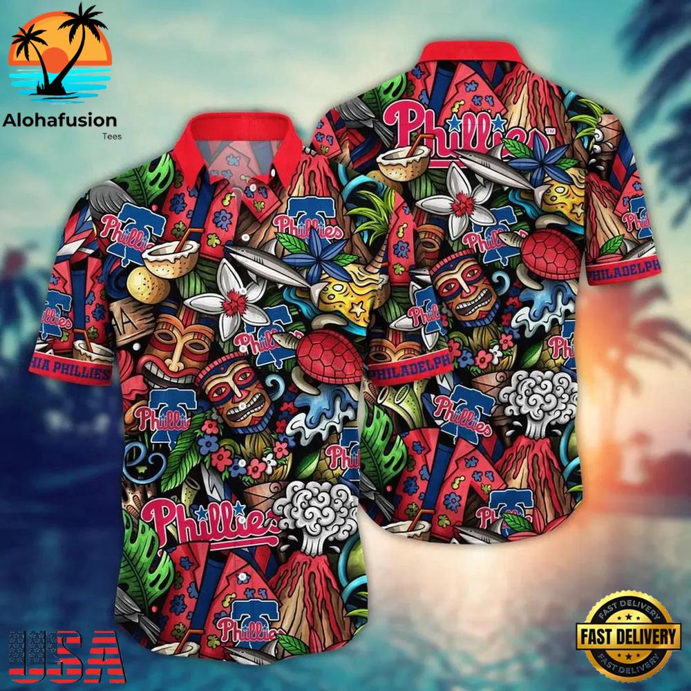 Philadelphia Phillies Tiki Adventure Summer Hawaiian Shirt