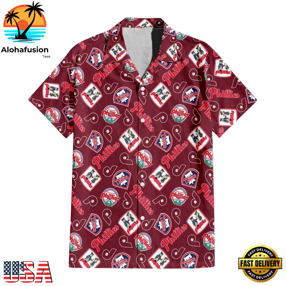 Philadelphia Phillies Vintage Patch Summer Hawaiian Shirt