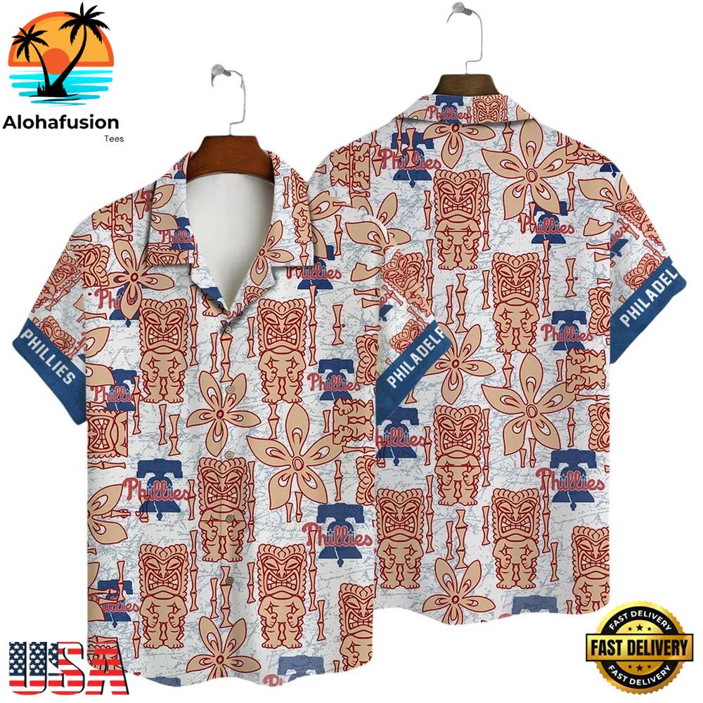 Philadelphia Phillies Vintage Tiki Summer Hawaiian Shirt
