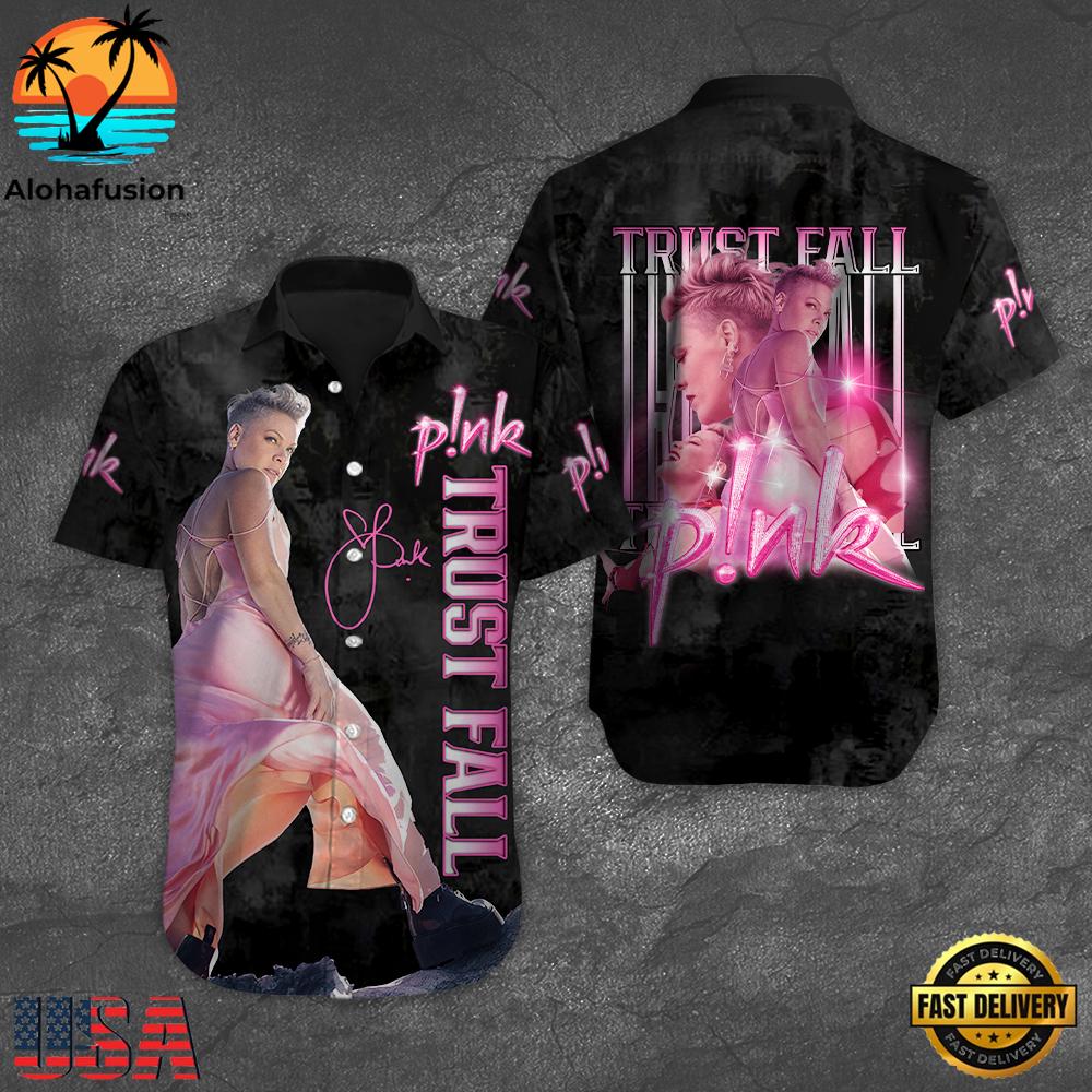 P!nk Short Sleeve Dress Shirt For Man And Women