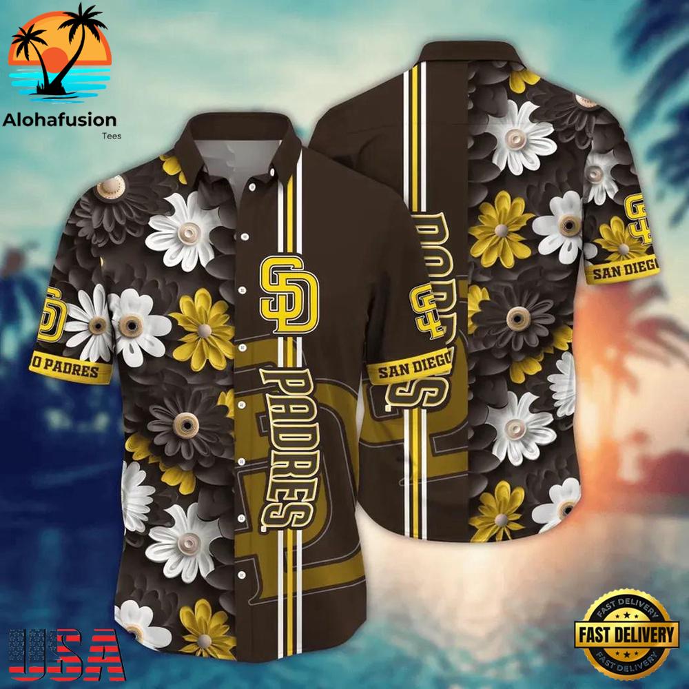 San Diego Padres Floral Fusion Summer Hawaiian Shirt
