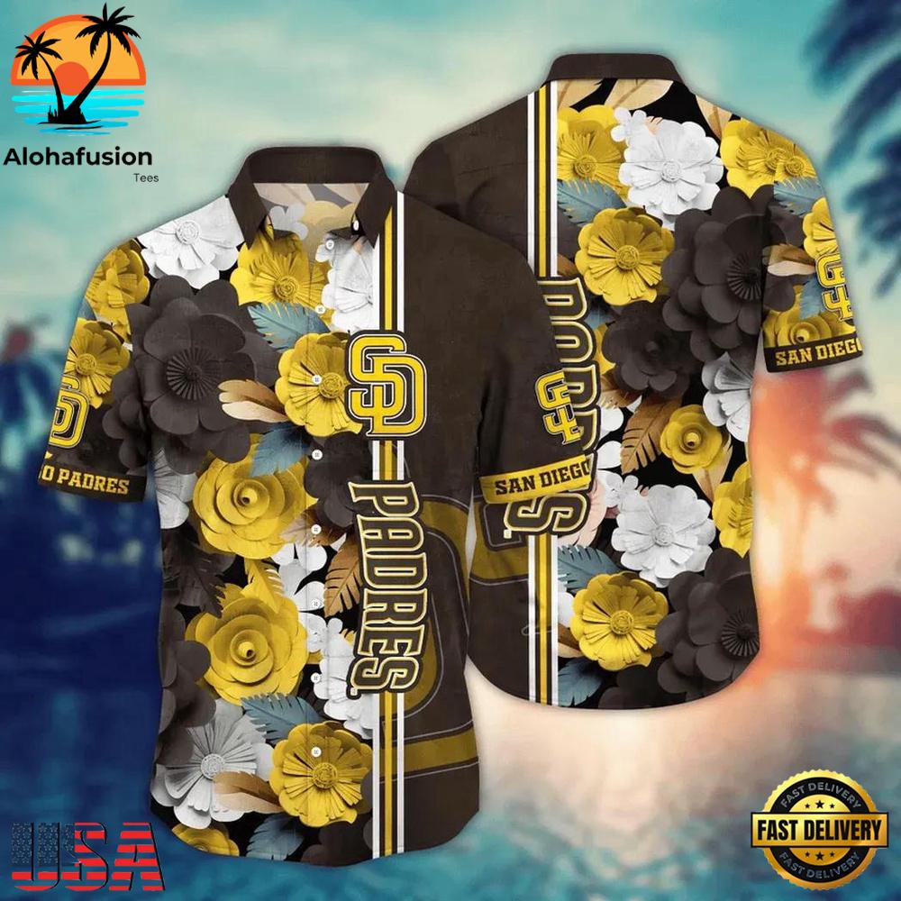 San Diego Padres Golden Garden Summer Hawaiian Shirt