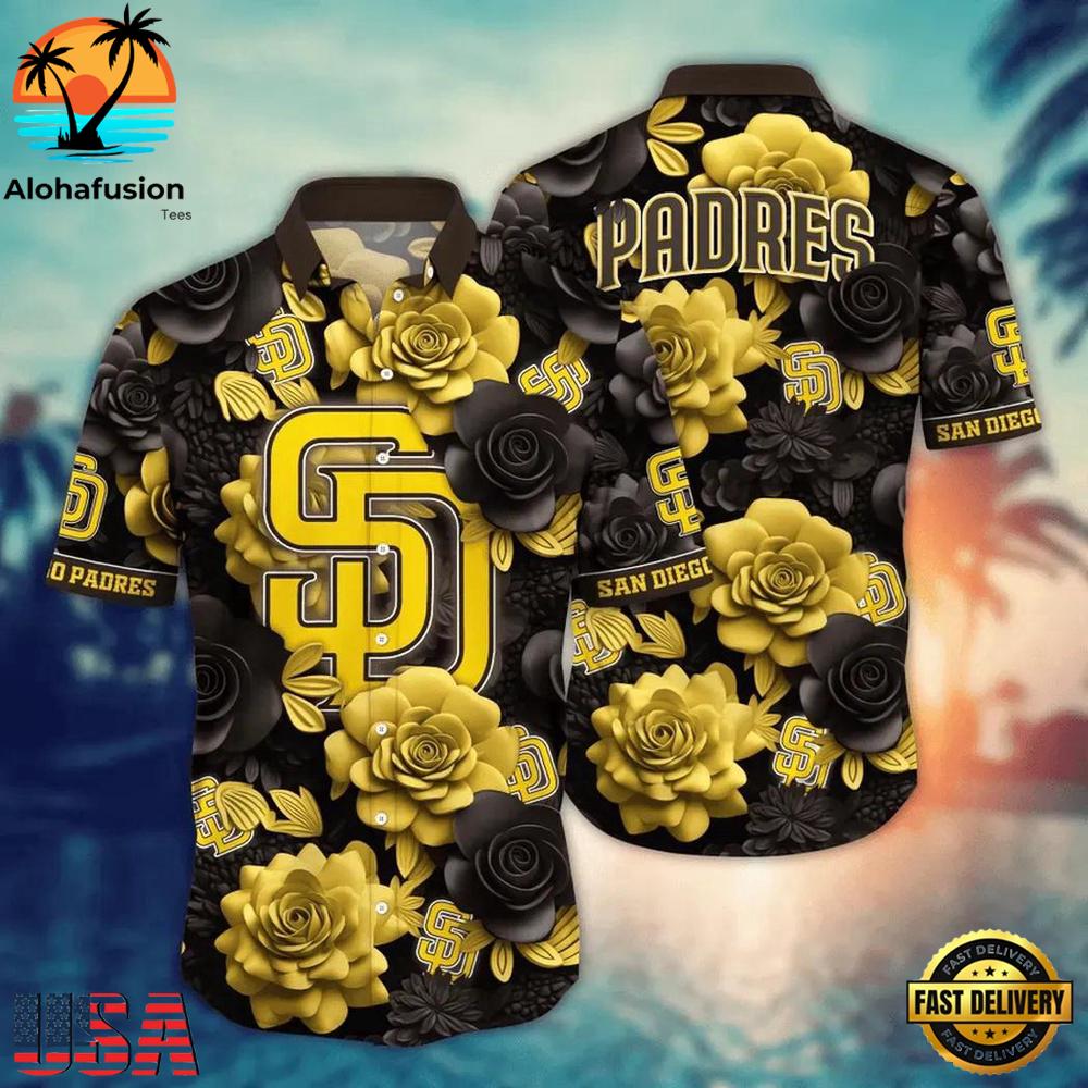 San Diego Padres Golden Rose Summer Hawaiian Shirt