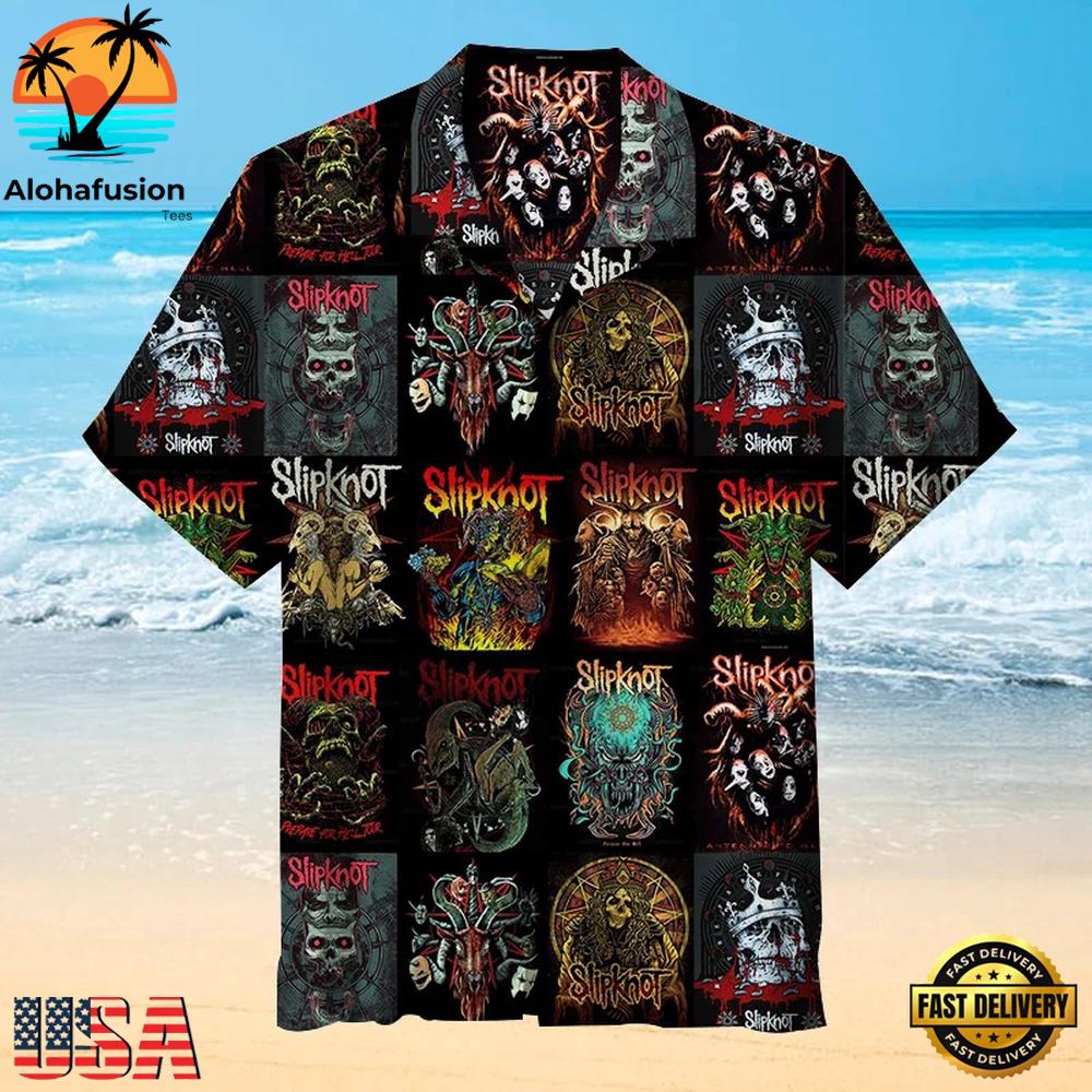 Slipknot Album Art Collage Summer Aloha Hawaiian Shirt