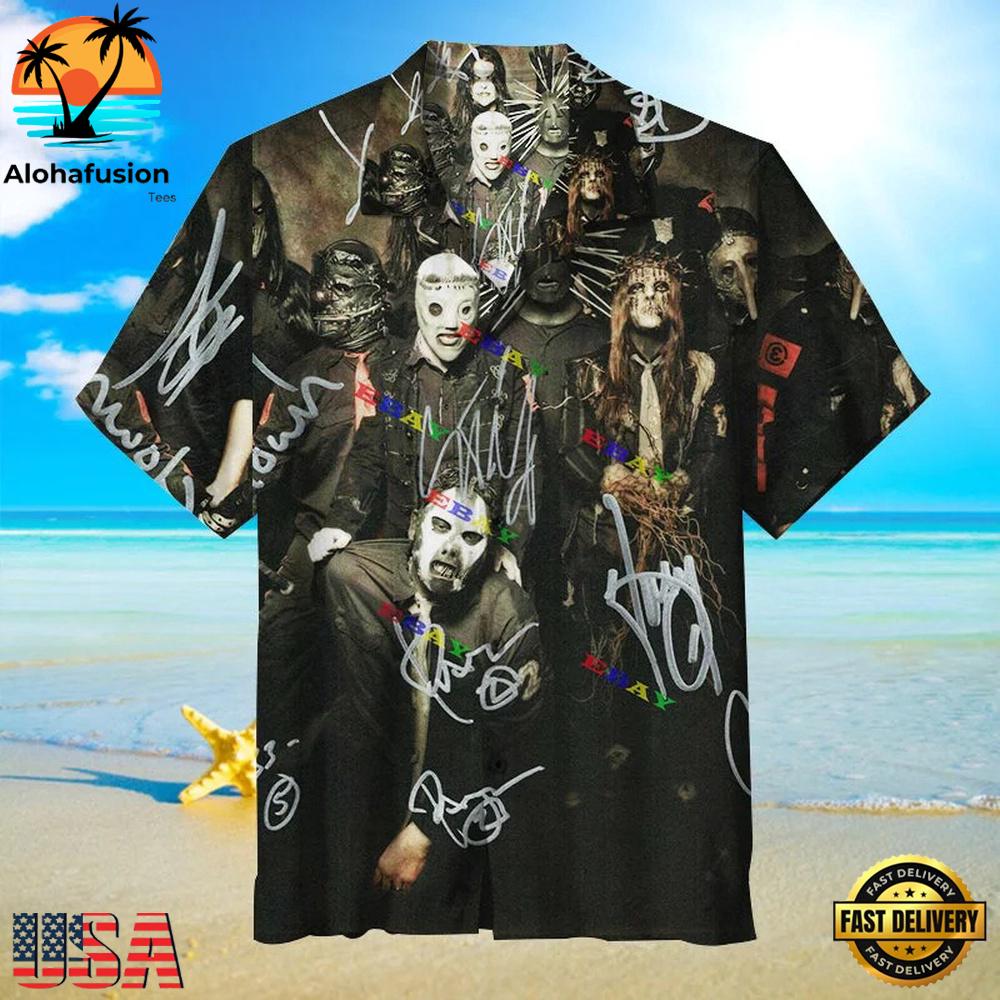 Slipknot Autographed Photo Summer Aloha Hawaiian Shirt