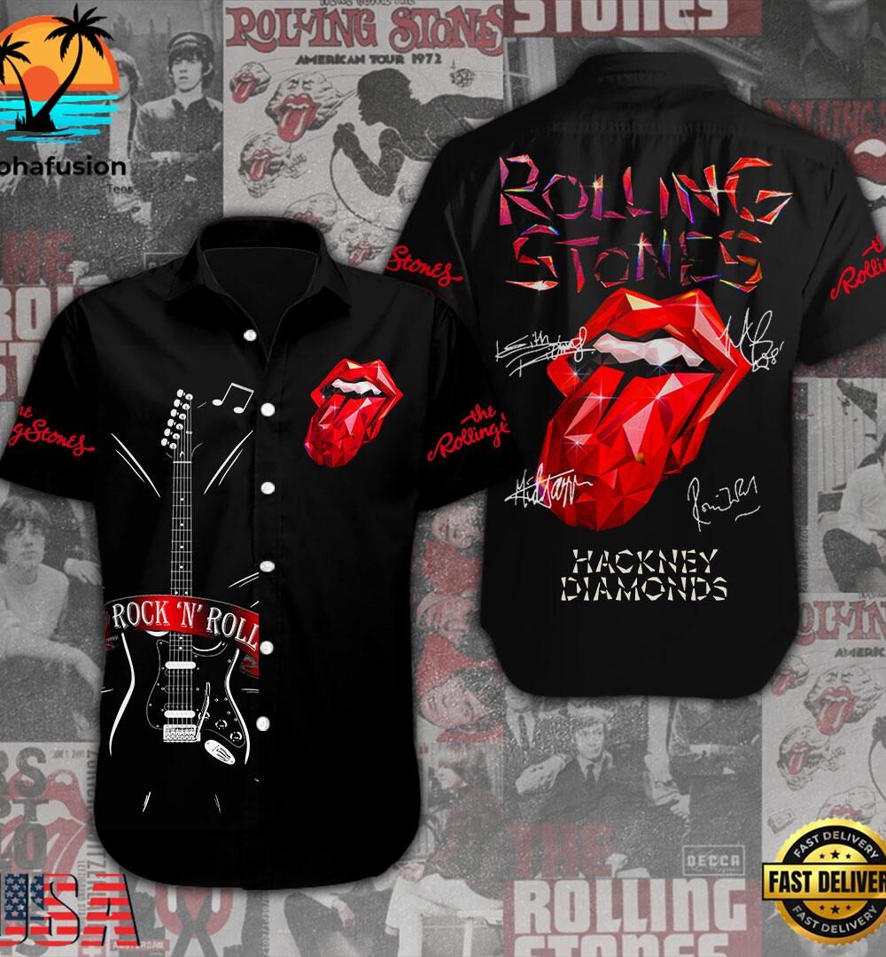 The Rolling Stones Short Sleeve Dress Shirt For Man And Women
