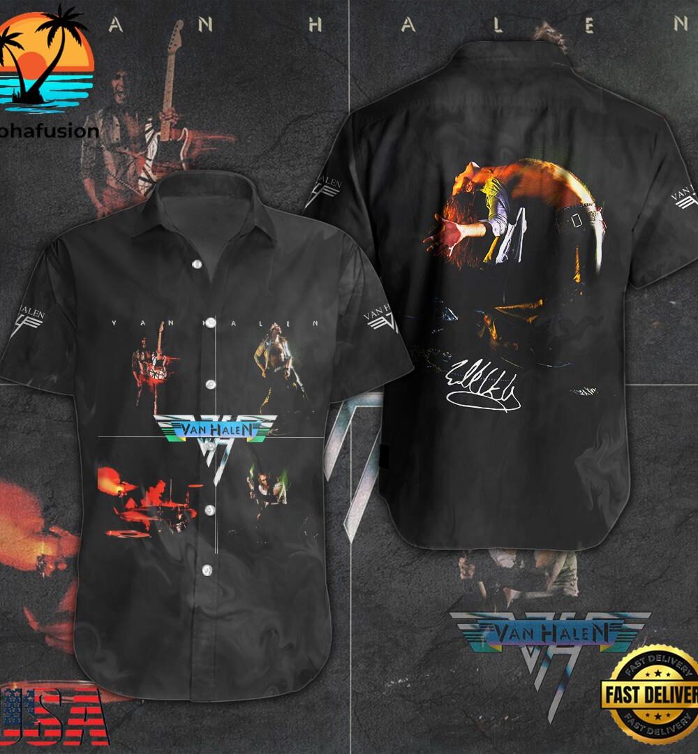 Van Halen Short Sleeve Dress Shirt For Man And Women