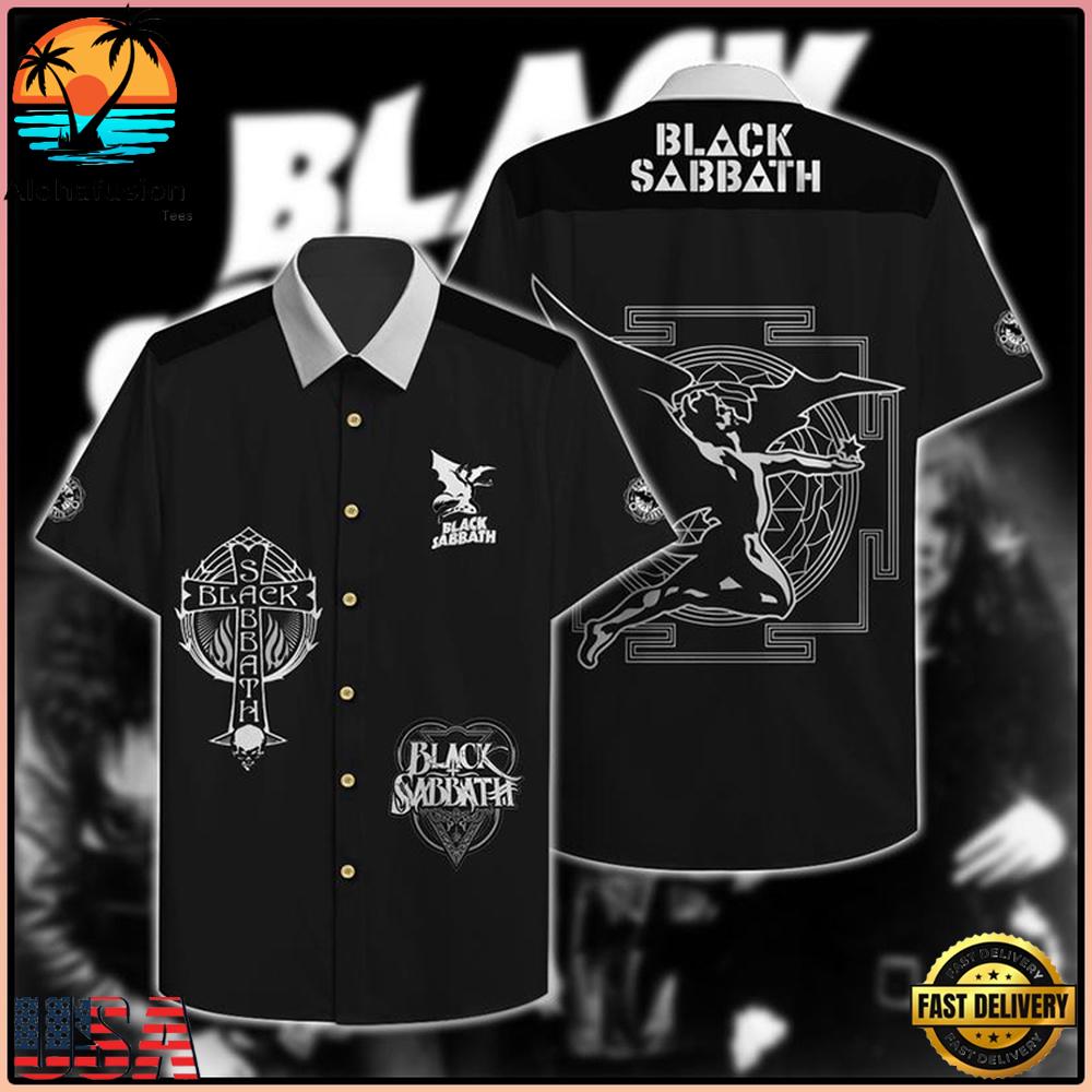 Black Sabbath Angel & Cross Summer Aloha Hawaiian Shirt