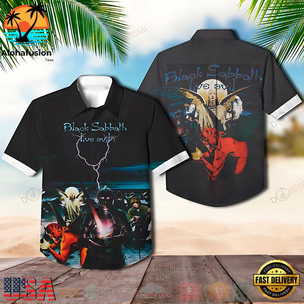 Black Sabbath Band Live Evil Album Summer Aloha Hawaiian Shirt