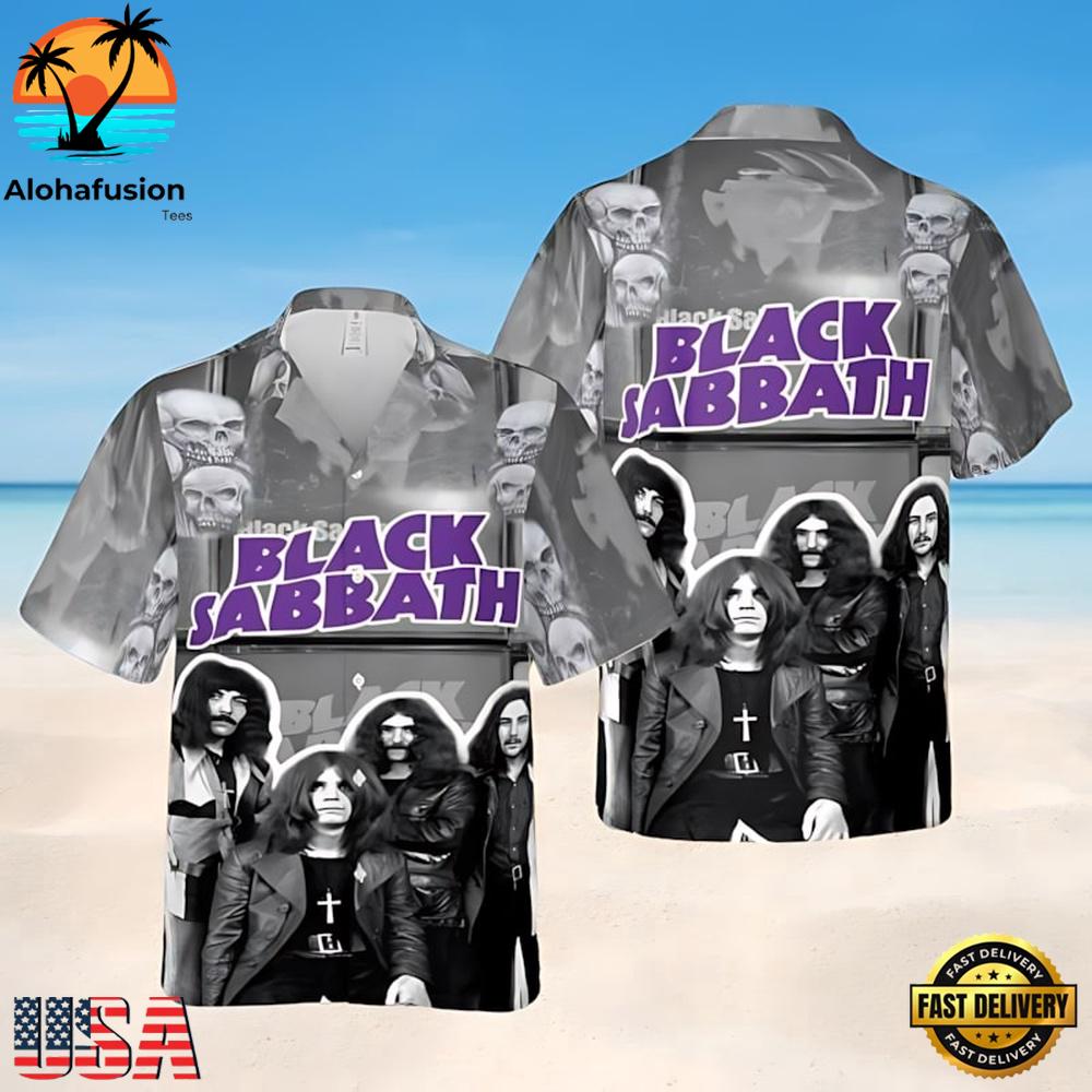 Black Sabbath Band Member Vintage Style Summer Aloha Hawaiian Shirt