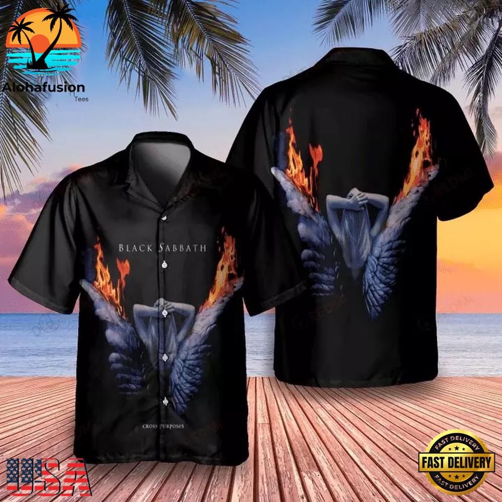 Black Sabbath Cross Purposes 1994 Album Summer Aloha Hawaiian Shirt