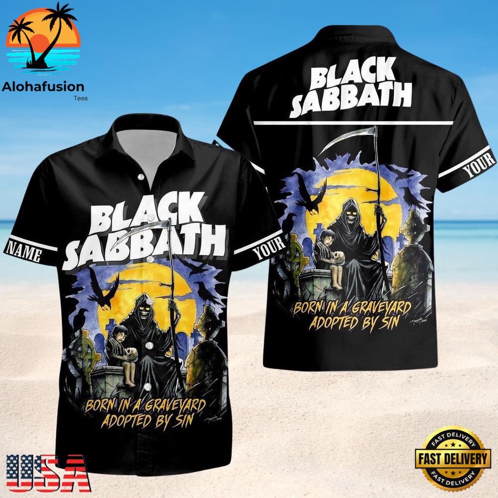 Black Sabbath Graveyard Sinister Summer Aloha Hawaiian Shirt