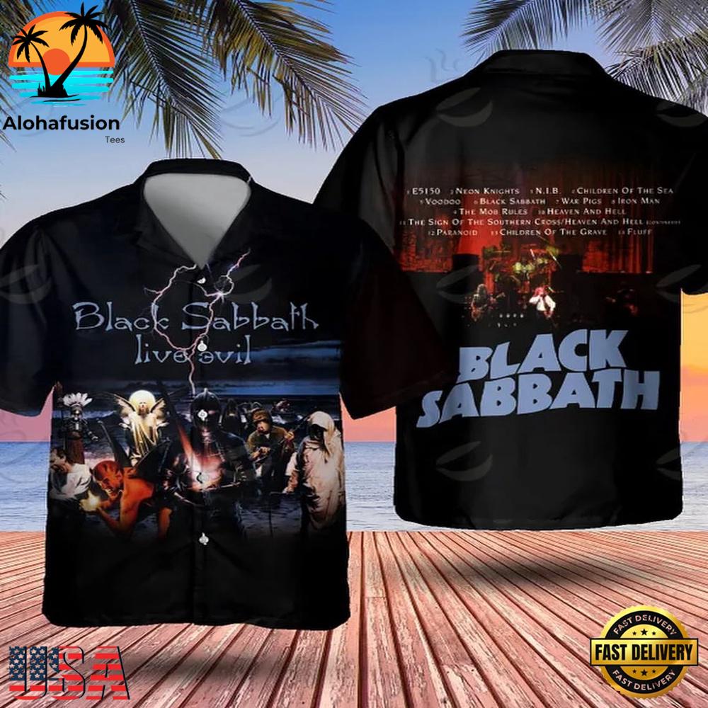 Black Sabbath Live Evil Vintage Summer Aloha Hawaiian Shirt
