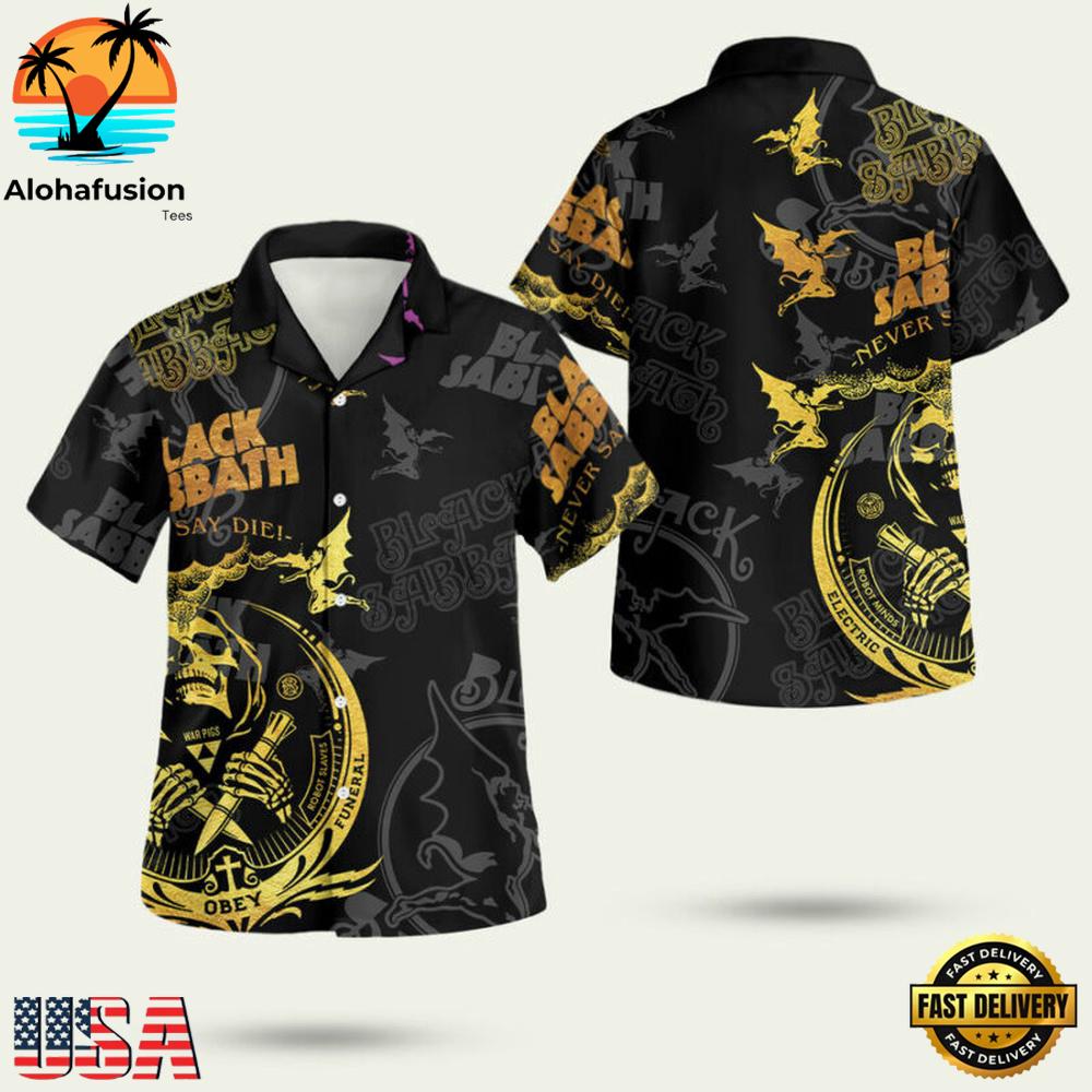 Black Sabbath Never Say Die Summer Aloha Hawaiian Shirt