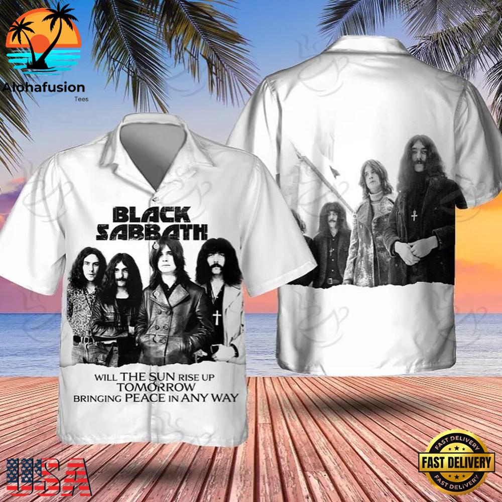 Black Sabbath Peace & Darkness Retro Summer Aloha Hawaiian Shirt