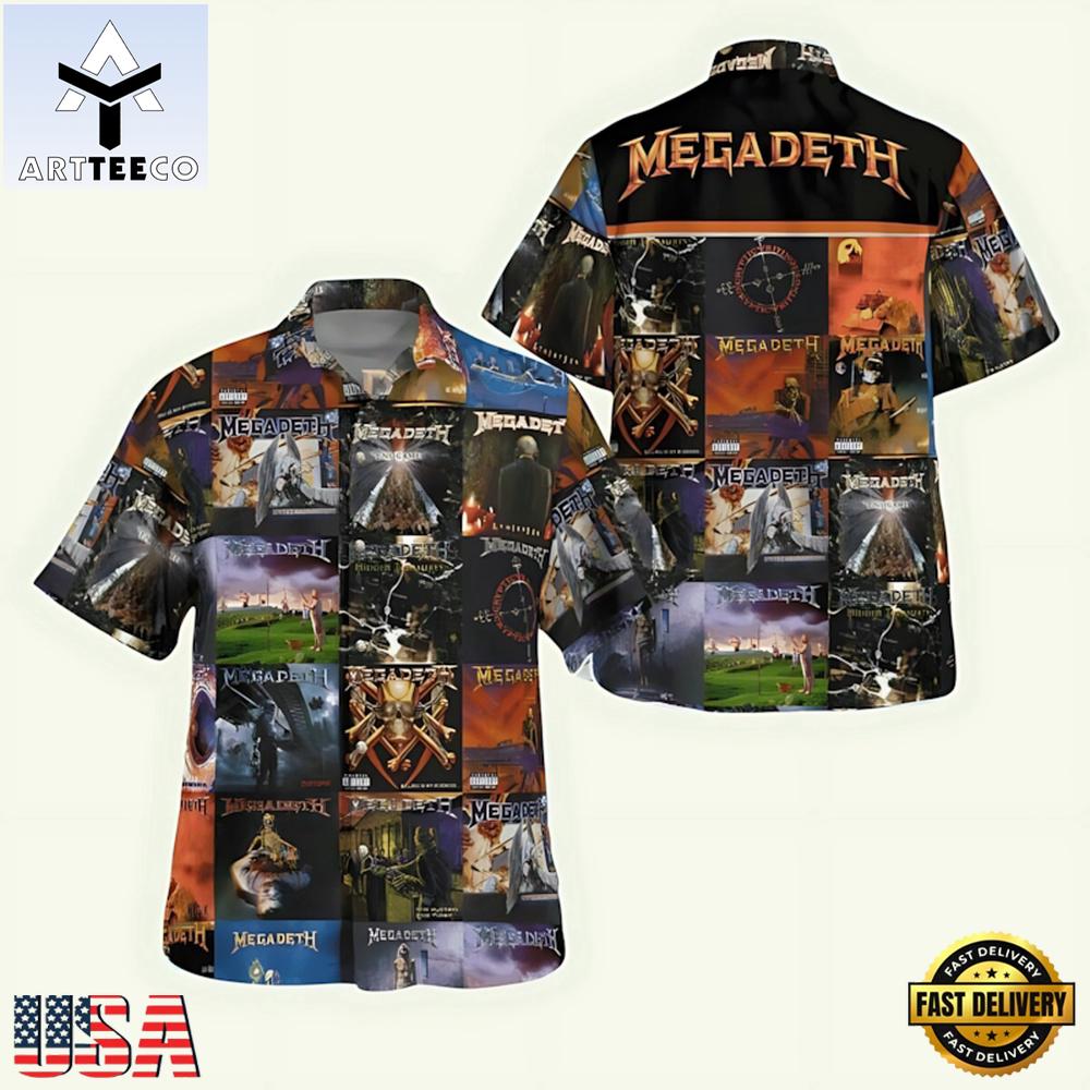 Megadeth Album Collage Summer Aloha Hawaiian Shirt