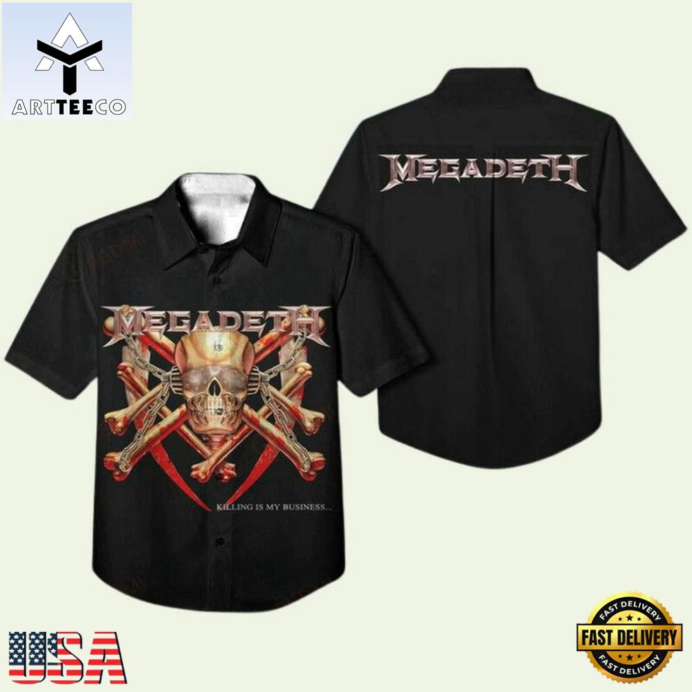 Megadeth Band Killing Is My Business And Business Is Good Summer Aloha Hawaiian Shirt