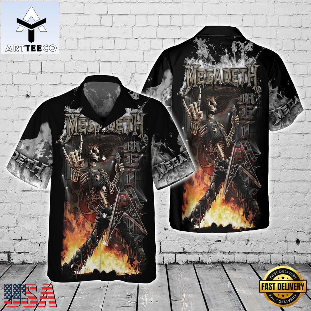 Megadeth Inferno Warrior Summer Aloha Hawaiian Shirt