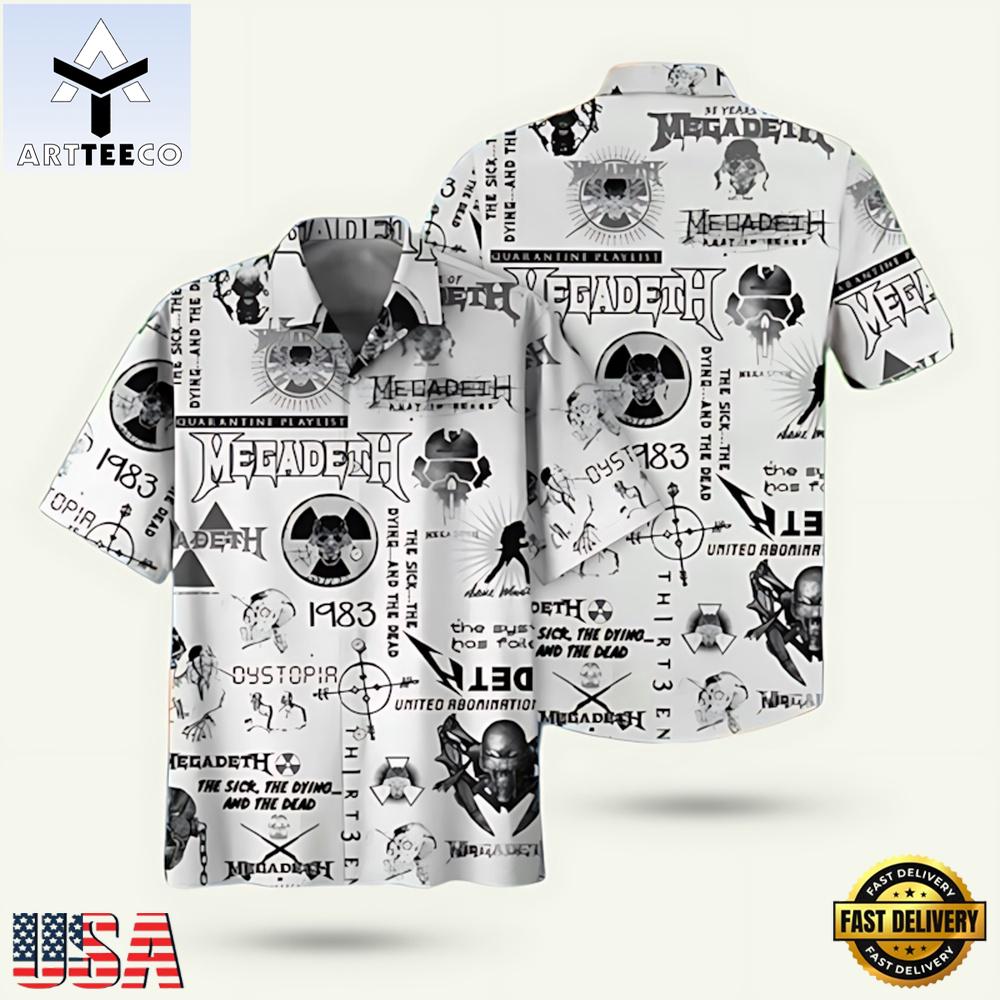 Megadeth Logo Pattern Summer Aloha Hawaiian Shirt