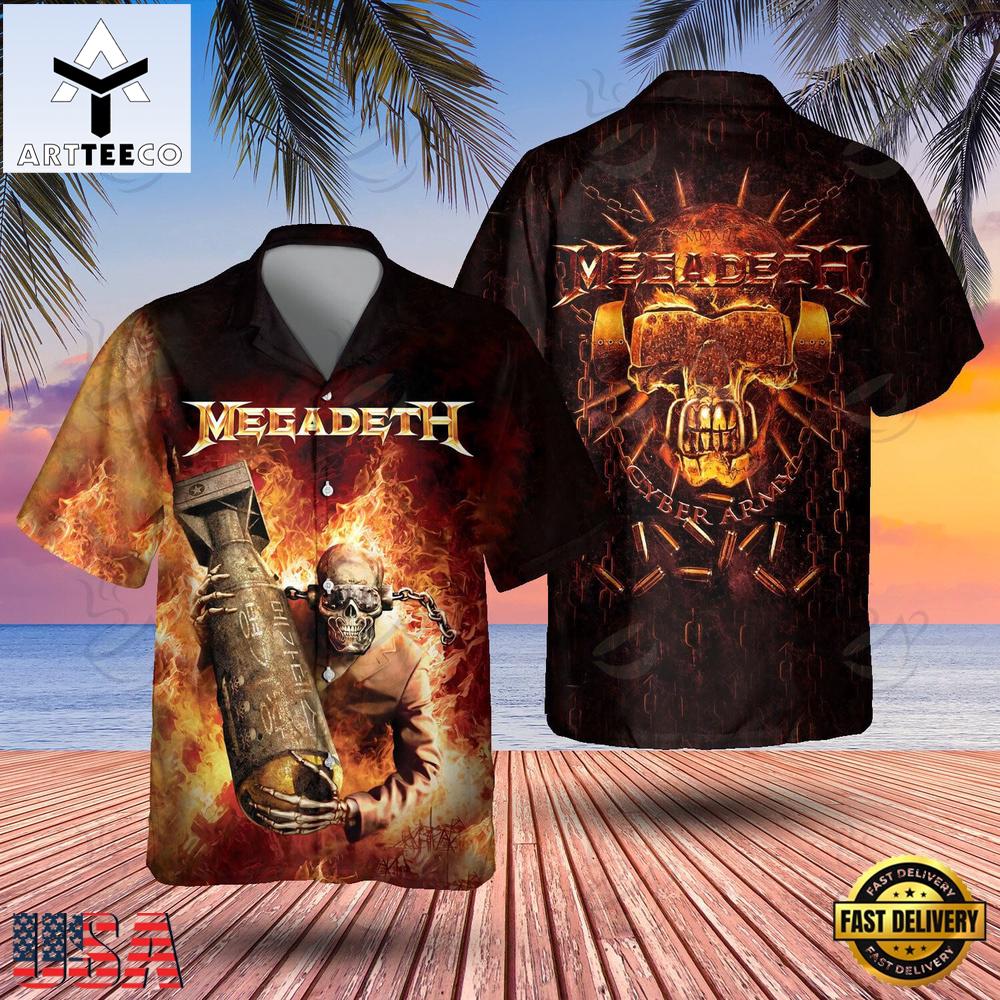 Megadeth Nuclear Countdown Summer Aloha Hawaiian Shirt