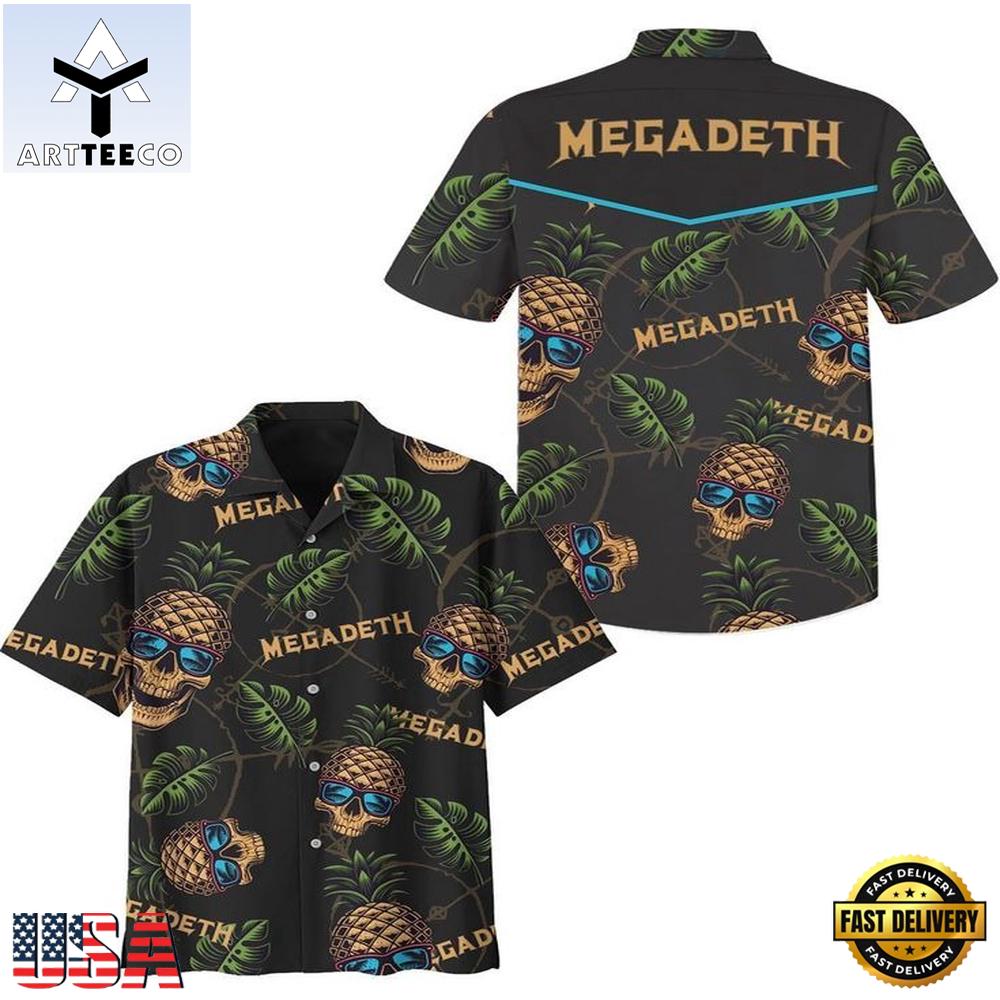 Megadeth Pineapple Skull Vibes Summer Aloha Hawaiian Shirt