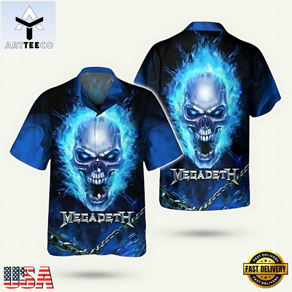 Megadeth Rock Band Dystopia Summer Aloha Hawaiian Shirt