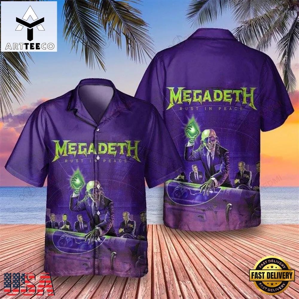 Megadeth Rock Band Rust In Peace Summer Aloha Hawaiian Shirt