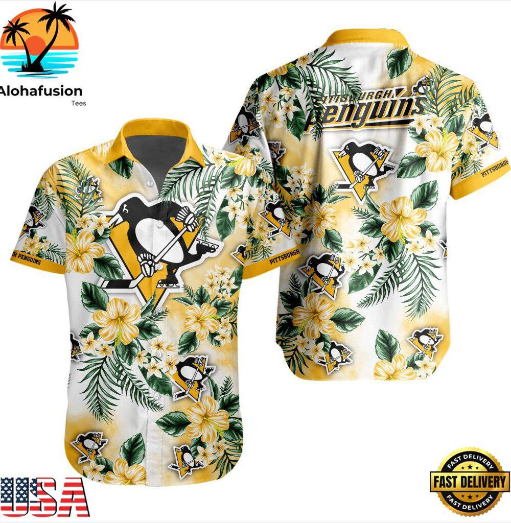 NHL Pittsburgh Penguins Flowers Hawaiian Shirts For Fans