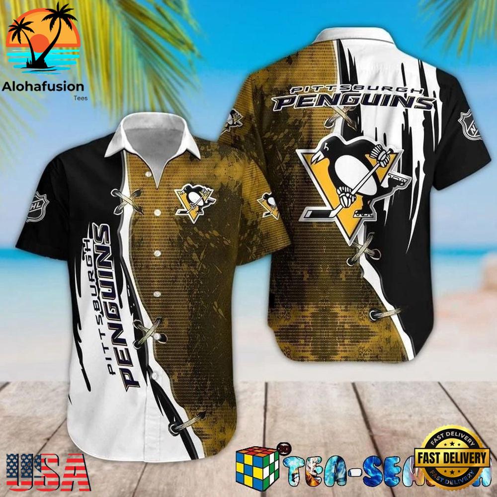 Pittsburgh Penguins Bold Strike Summer Hawaiian Shirt
