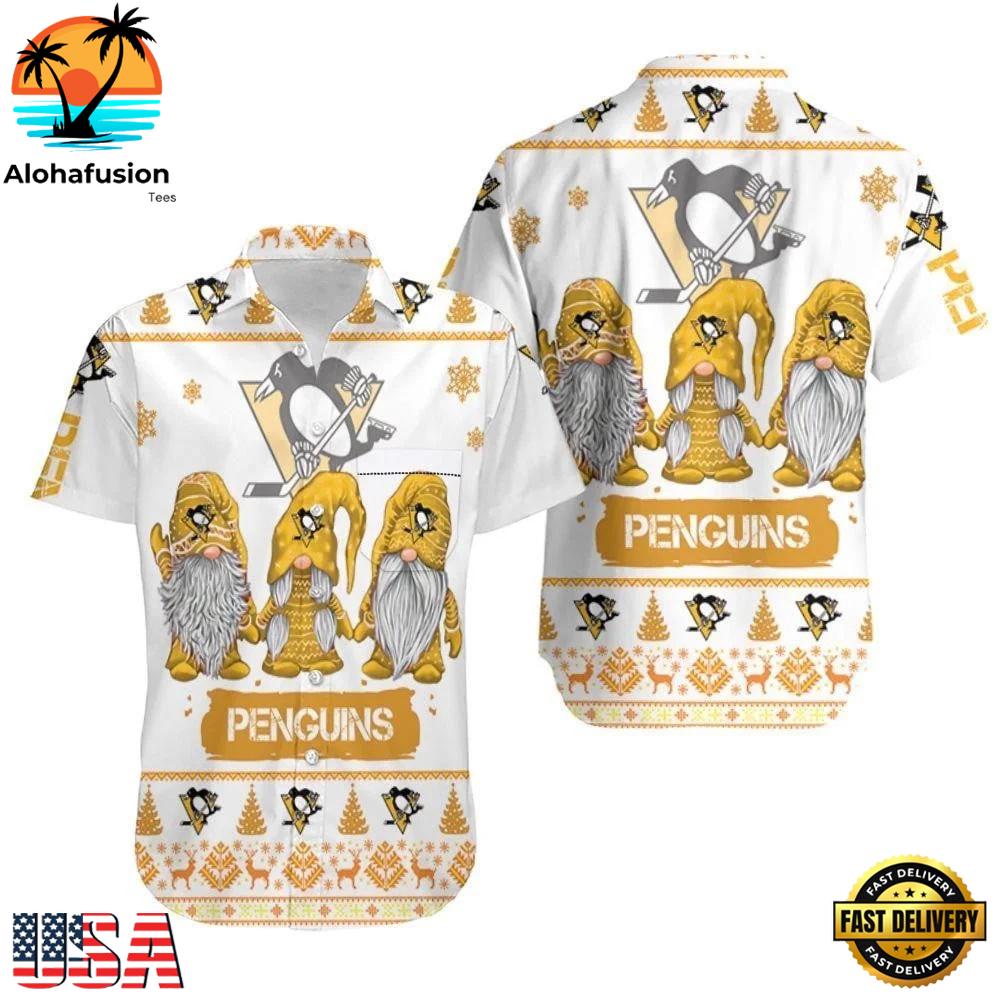 Pittsburgh Penguins Festive Gnome Summer Hawaiian Shirt