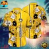 Pittsburgh Penguins Golden Stripe Floral Summer Hawaiian Shirt