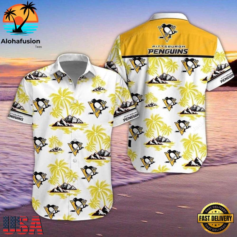 Pittsburgh Penguins Island Retreat Summer Hawaiian Shirt