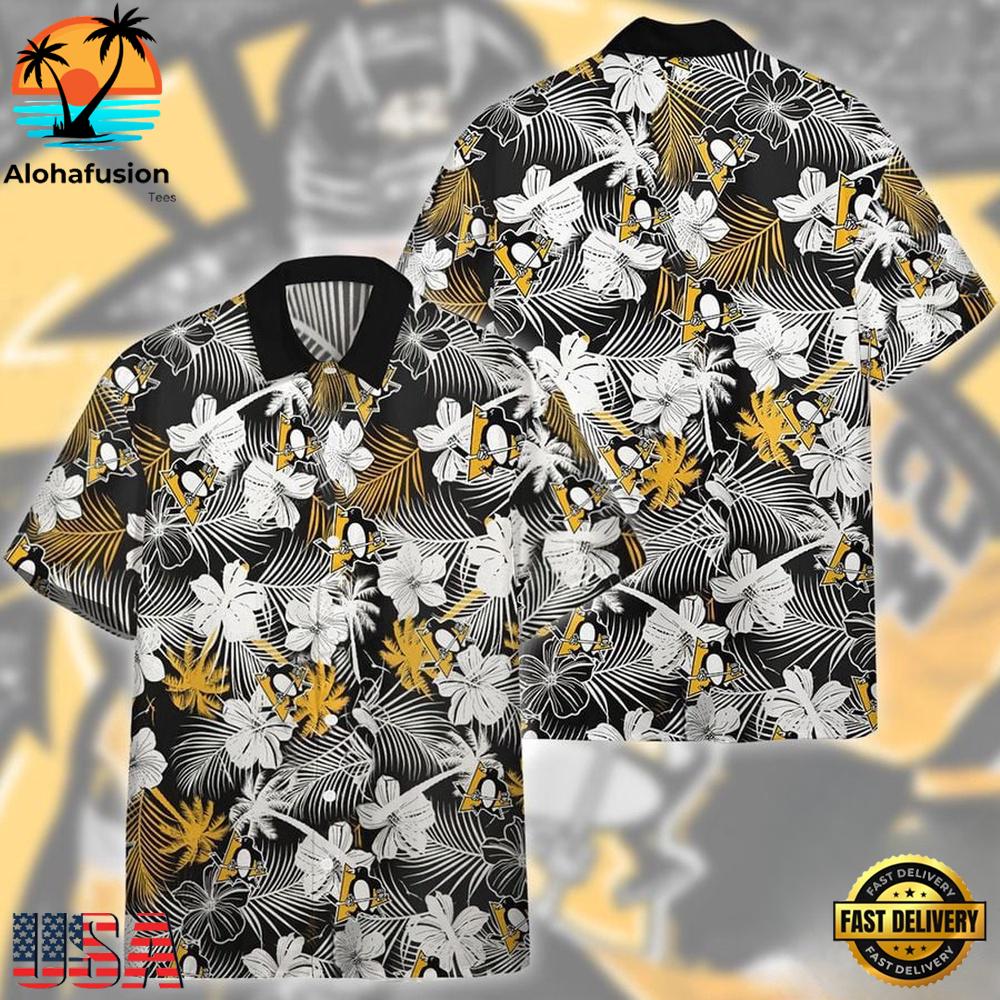 Pittsburgh Penguins Midnight Tropics Summer Hawaiian Shirt
