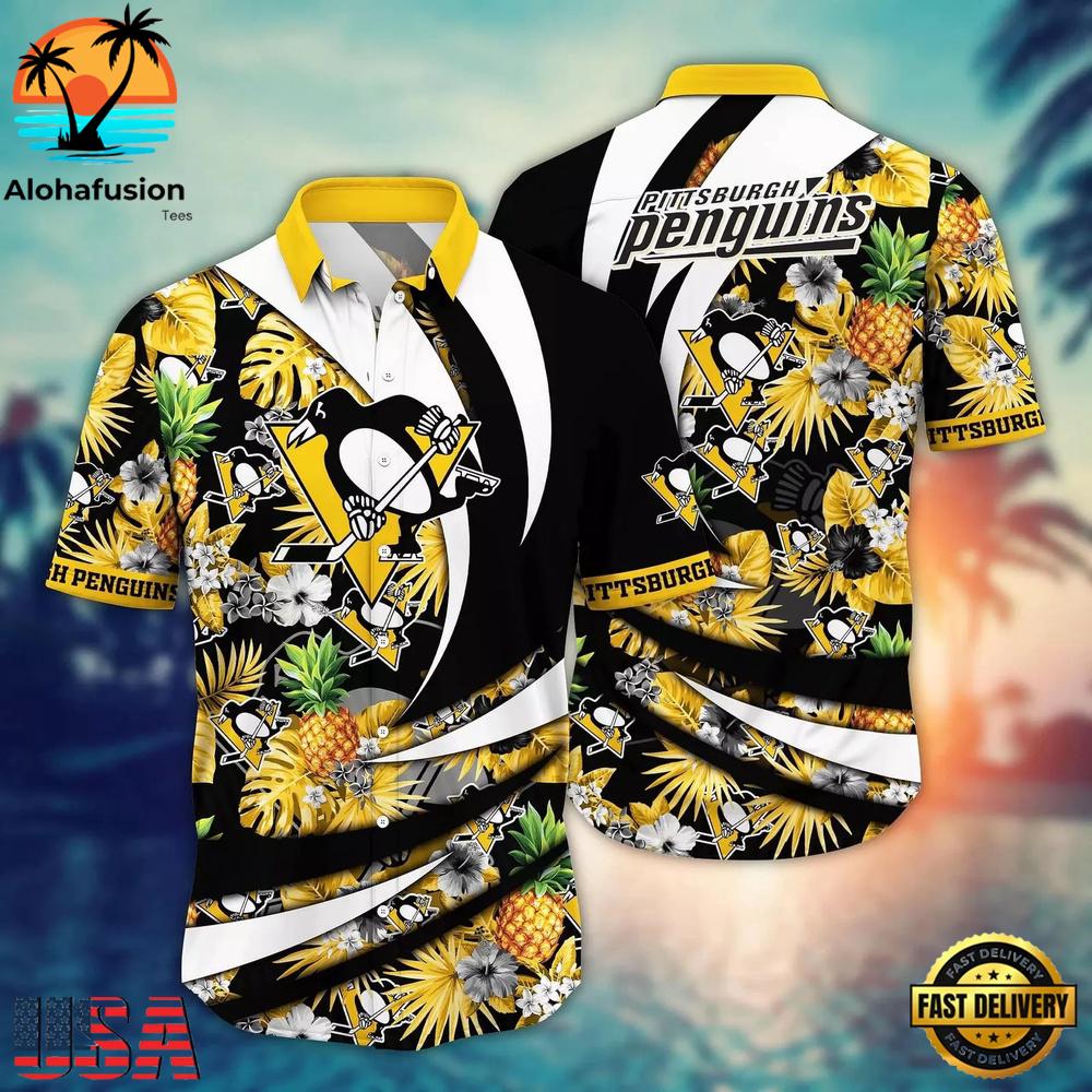 Pittsburgh Penguins Tropical Pineapple Summer Hawaiian Shirt