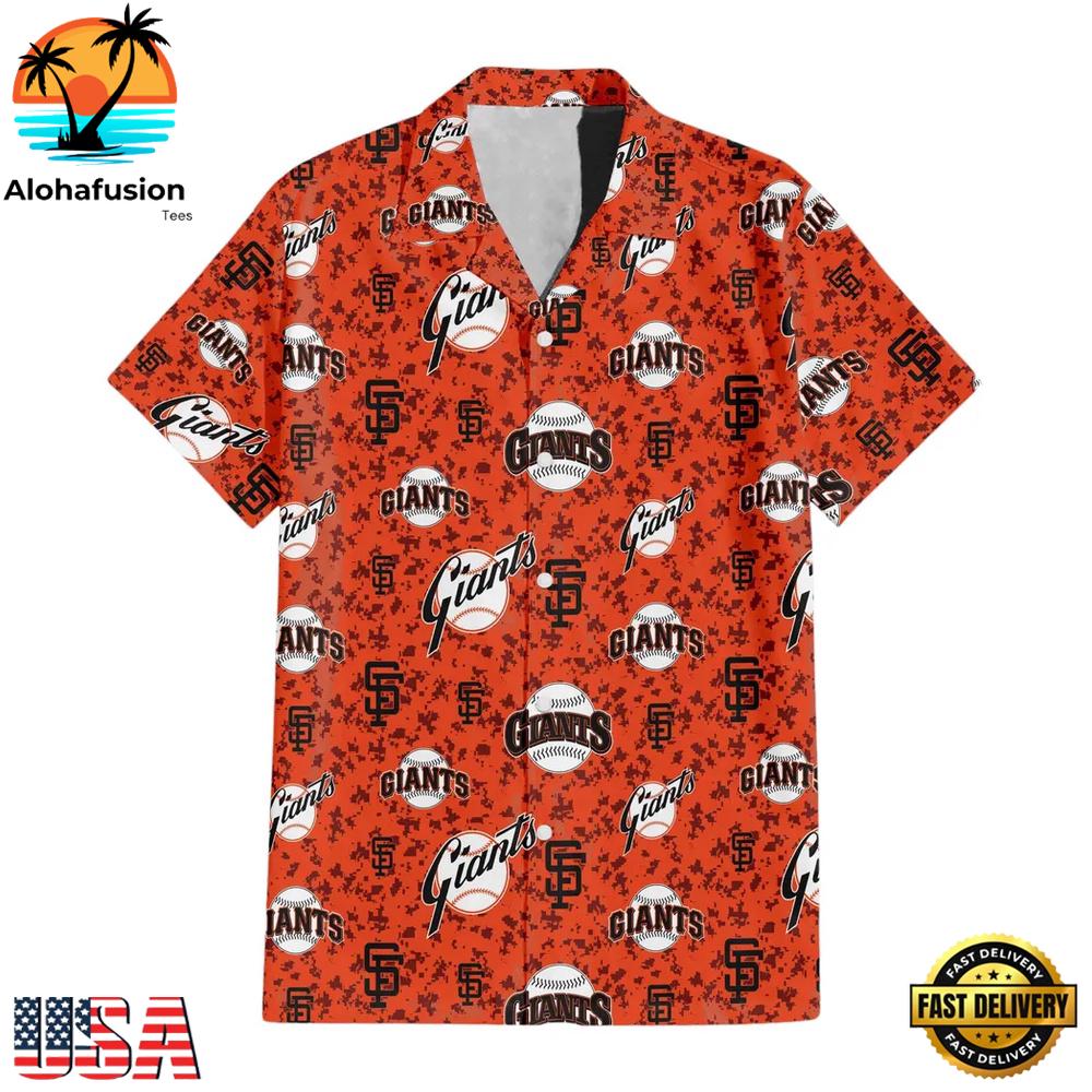 San Francisco Giants All-Over Logo Summer Hawaiian Shirt