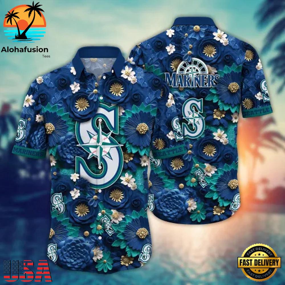 Seattle Mariners Palm Wave Summer Hawaiian Shirt