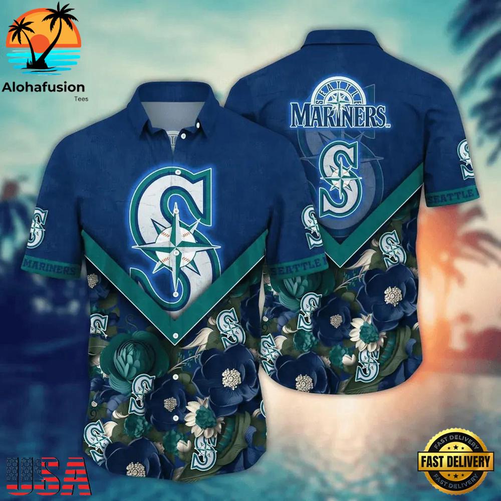 Seattle Mariners Sunset Palms Summer Hawaiian Shirt