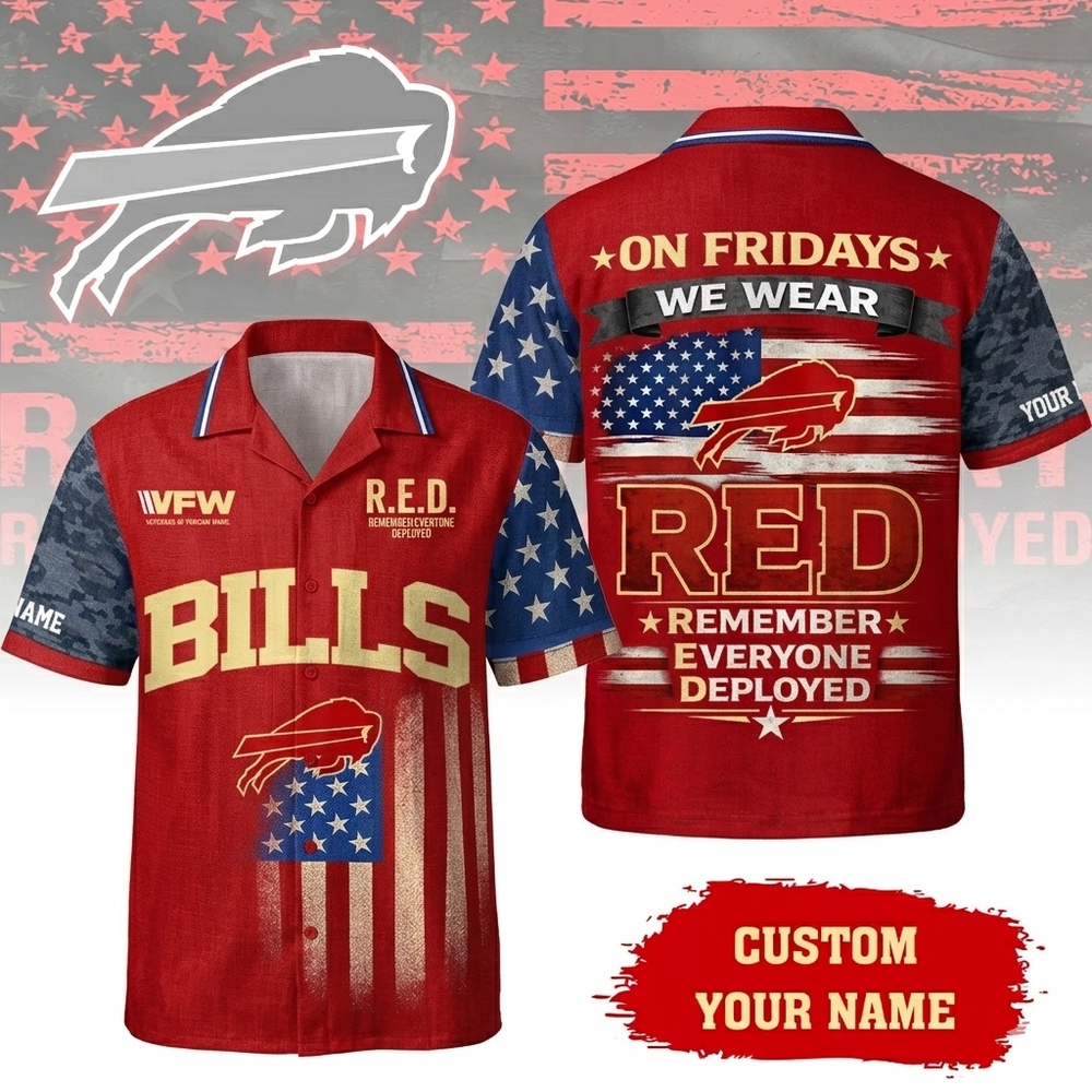 Buffalo Bills RED Remember Everyone Deployed On Fridays We Wear Red Custom Hawaiian Shirt