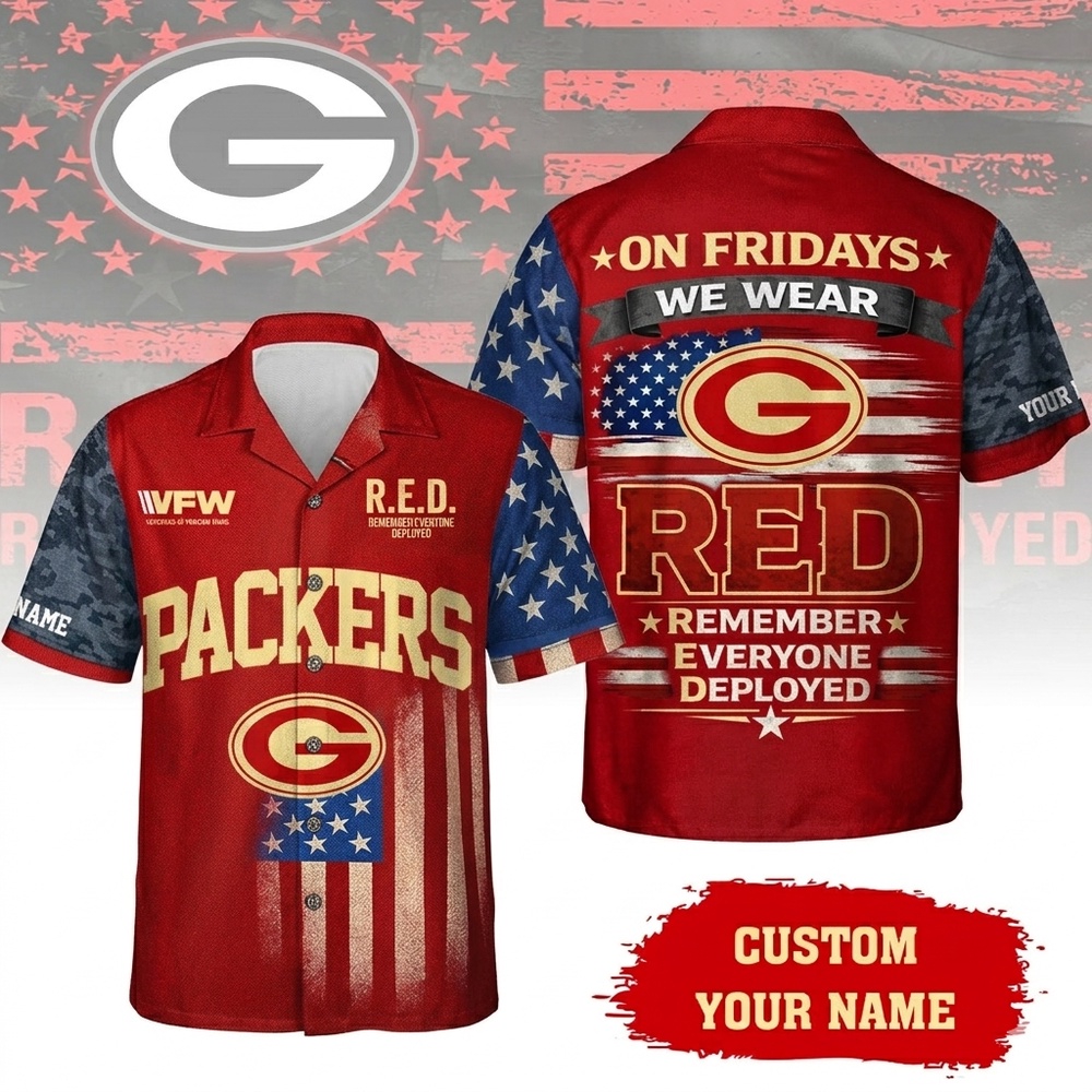 Green Bay Packers RED Remember Everyone Deployed On Fridays We Wear Red Custom Hawaiian Shirt