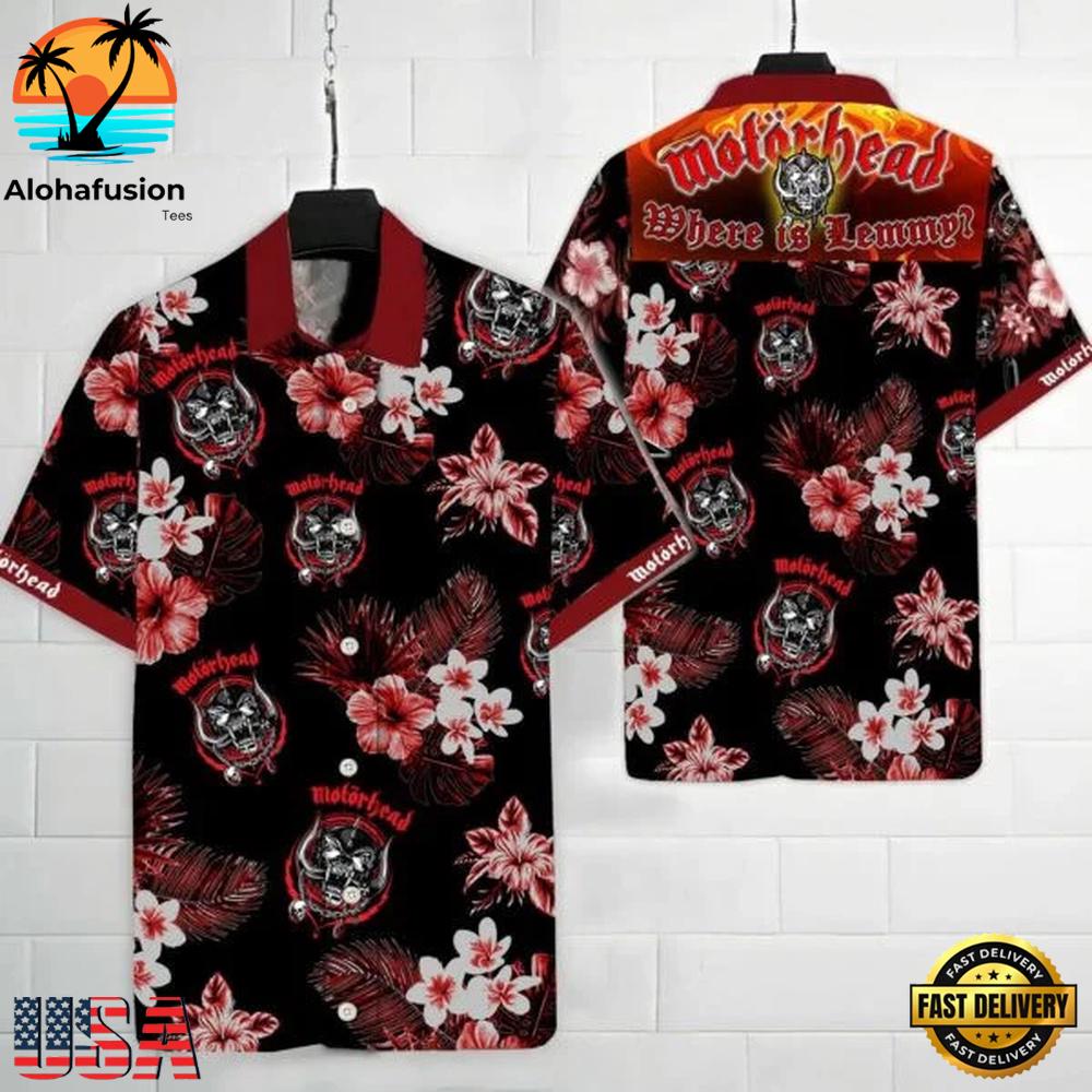 Motorhead Floral Tribute Summer Aloha Hawaiian Shirt
