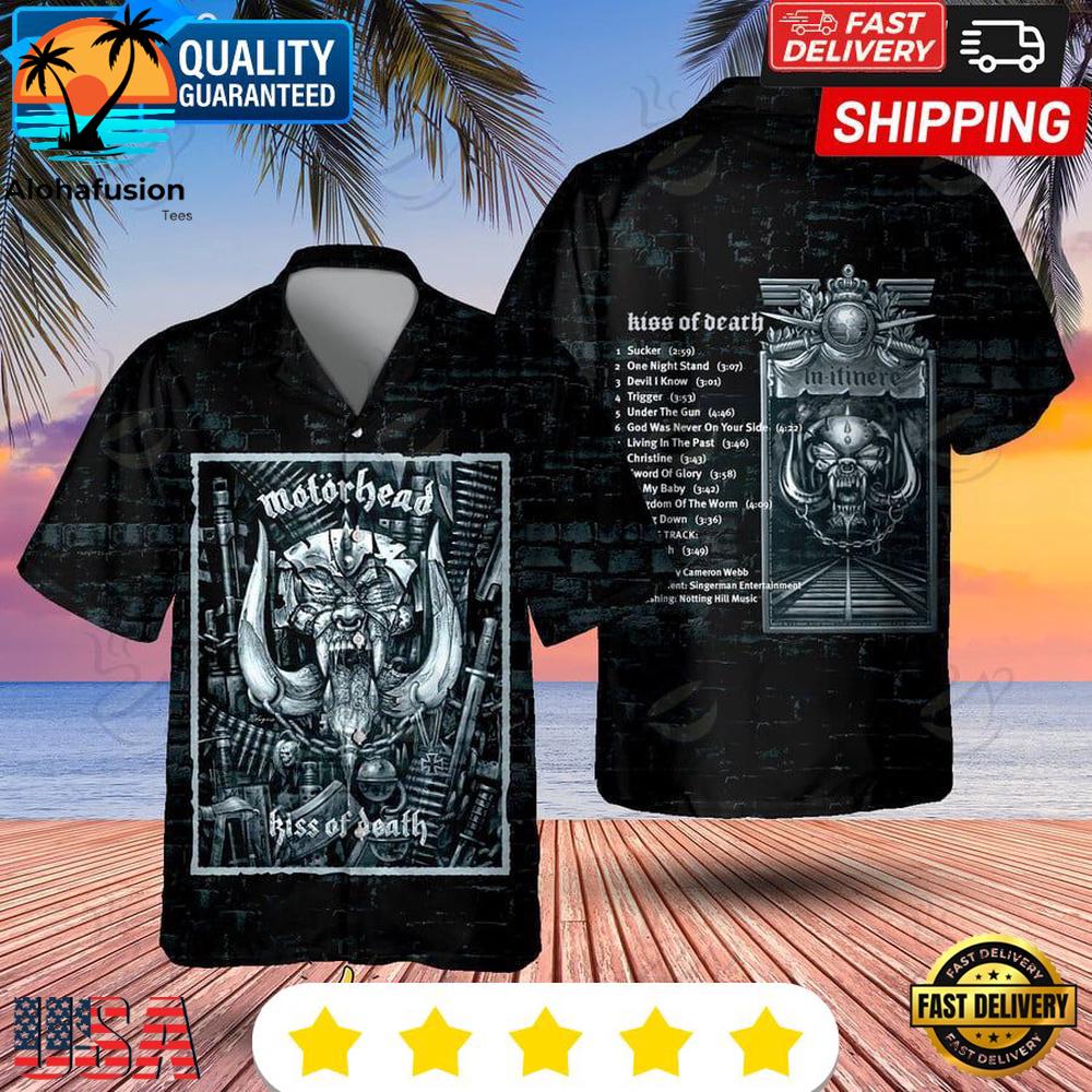 Motorhead Kiss Of Death Album Summer Aloha Hawaiian Shirt