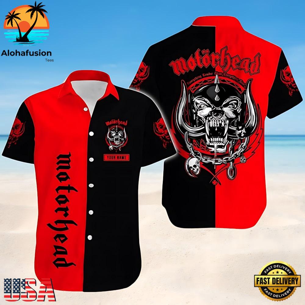 Motorhead Red & Black Classic War Pig Summer Aloha Hawaiian Shirt