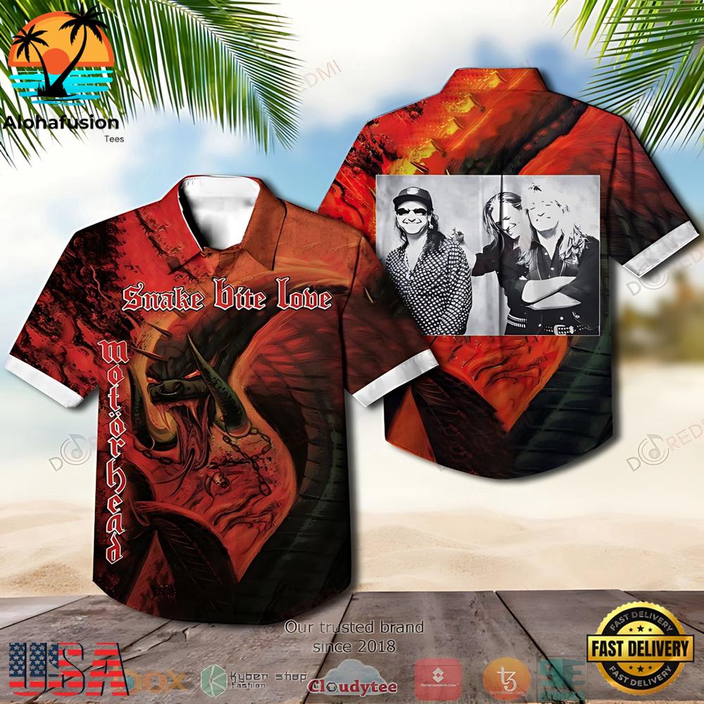 Motorhead Snake Bite Love Summer Aloha Hawaiian Shirt