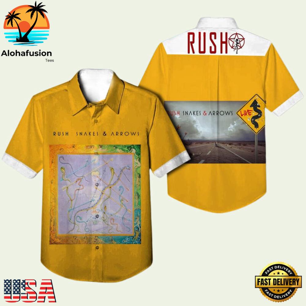 Rush Band Snakes Arrows Album Summer Aloha Hawaiian Shirt